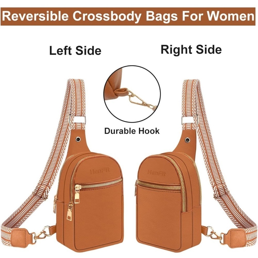 Sling Bag For Women, Vegan Leather Crossbody Bag With Guitar Strap For Travel